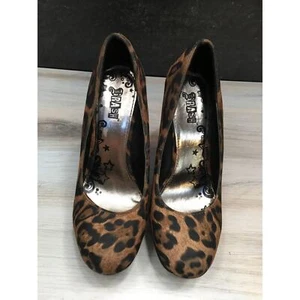 Brash Damen Größe 6 Keilabsatz Plateau Heels Leopard Schwarz - Bild 1 von 5