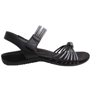 Vionic Rest Talulah Strap Up Black Smooth Leather Womens Sandals 10012289001 - Picture 1 of 13