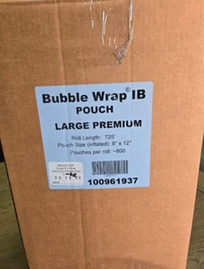 BUBBLE WRAP IB LARGE PREMIUM POUCH ROLL LENGTH 725 FEET (NEEDS INFLATION) - Picture 1 of 4