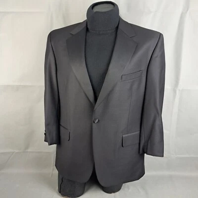 Jos A Bank Tuxedo Jacket 42S Men Black 1-Butt Wool Formal Wear Blazer Satin Trim - Image 1 of 4