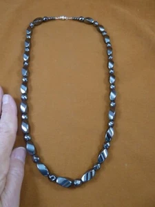 (v481-A) 23" Black Hematite Iron oxide Beads GEM bead Necklace JEWELRY Gorgeous - Picture 1 of 2