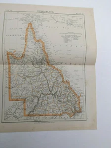 1890's Map QUEENSLAND, AUSTRALIA - Picture 1 of 4