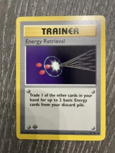 1ST EDITION Energy Retrieval 85/102 1999 SHADOWLESS Base Pokemon Cards - Picture 1 of 2