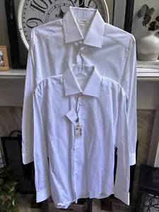 NEW NWT SUITSUPPLY men's Egyptian cotton slim fit white dress shirt 16 x 35 - Picture 1 of 7