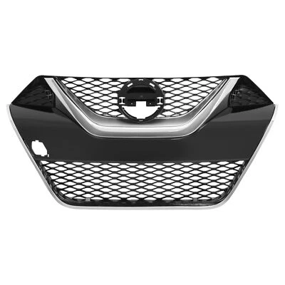 Parrilla de parachoques superior delantera negra con parrilla cromada para Nissan Máxima 2016-2018 Foto 1 de 4