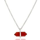Red Onyx 925 Sterling Silver 16 Inch Pendant Necklace Gemstone Jewelry