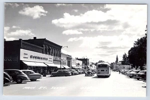 Osceola Iowa Main Street South Autos Bus Echtfoto Postkarte RPPC B566 - Bild 1 von 2