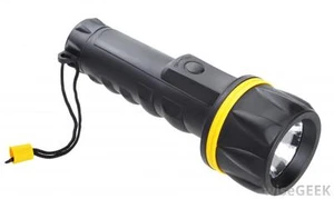 2 FLASHLIGHTS Flash Lights Sturdy Durable Black 7.5" Push Button HOME AIDE NEW - Picture 1 of 1