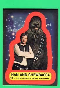 1977 Topps OS2 STAR WARS Series 2 STICKER #12 OF HAN AND CHEWBACCA - Picture 1 of 2