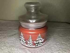 Christmas Candle with Trees Snow Red buildings - Picture 1 of 5