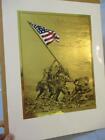 Vtg Foil So Proudly We Hail Raising The Flag At Iwo Jima Rare Large Size 12 X 16