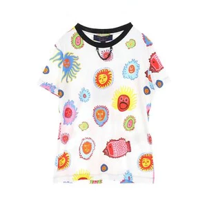 LOUIS VUITTON LV YK face print T-shirt RW232J VD9 FOTS16 cotton Black Multi Used - Picture 1 of 5