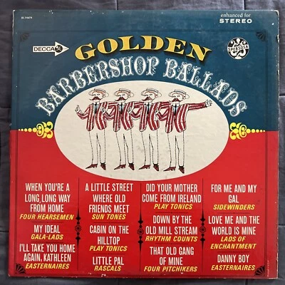 Golden Barbershop Ballads - Various LP (Decca DL 74674) First Pressing VG/VG - Image 1 of 4