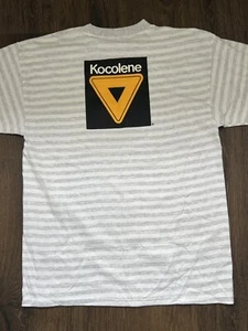 Kocolene Vintage T-Shirt, Mens XL, Gray & White Striped w/ Graphic, Gas & Oil - Picture 1 of 9