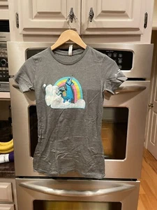 Fortnite Gaming Ladies Adult Small Gray Short Sleeve Cotton Blend T-Shirt Womens - Picture 1 of 2