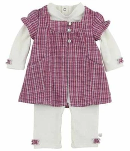 B - Ensemble Combinaison Robe Blanc Rose à Carreaux Noukies Noukie's T1 Mois - Imagen 1 de 1