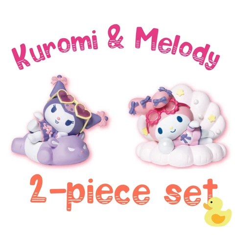 2-Piece Set Kuromi & My Melody Night Pool Figure Sanrio Happy Kuji 2023 Cover