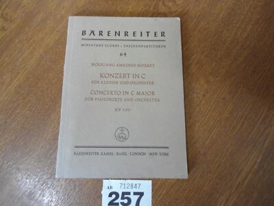 MOZART Concert for Piano & Orchestra in C Major  Barenreiter Mini Study Score 64 - Image 1 of 4