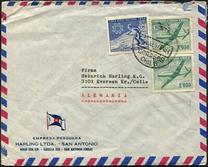 Chile San Antonio 1967 Luftpostbrief Porto nach Celle Deutschland - Bild 1 von 1