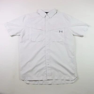 Under Armour Shirt Mens Small White Button Up Fishing Vented Outdoor - Image 1 of 4
