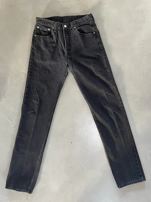 VTG 90s Levi's 501 Button Fly Jeans Black Denim Made in USA 32x36 (Actual 30x34) - Image 1 of 4