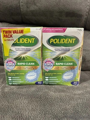 Tabletas limpiadoras dentales Polident Rapid Clean, 102 unidades (paquete de 2) - 204 en total Foto 1 de 3
