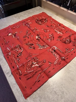 Ideal Products Inc 1961 红色头巾手帕狩猎鹿熊 — 第 1/4 张图片