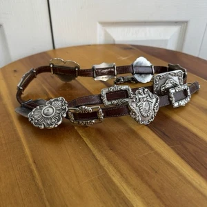 Brighton 1993 4150 Leder Medaillon Concho Damen Gürtel Größe Medium Rodeo  - Bild 1 von 7