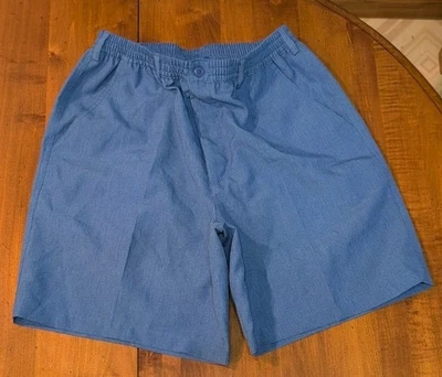 Haband Casual Joe Shorts Mens Medium Blue Elastic Waist Polyester Pocket - Image 1 of 4