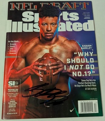 SAQUON BARKLEY signed SPORTS ILLUSTRATED No Label EAGLES football magazine JSA - Image 1 of 2