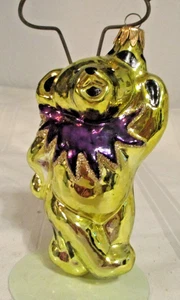 Vintage Grateful Dead gelber tanzender Bär mundgeblasenes Glas Weihnachtsschmuck - Bild 1 von 7