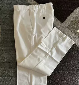 Haggar schwarze Etikettenhose off weiß flache vorne erweiterbare Taille Herren 32x30 $ 45 - Bild 1 von 10