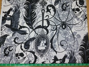 1/2 Bthy Alexander Henry AFTER DARK in Natural half Yard-NEW! 7740c spooky - Picture 1 of 4