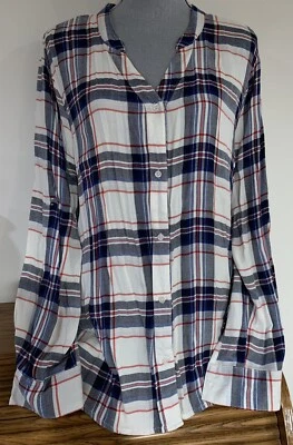 Blusa Max Jeans Para Mujer Rayón Cuello en V Manga Larga A Cuadros Abotonada Talla 1X Nueva $69 Foto 1 de 4