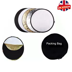 5 in1 110cm 43" Light Diffuser Round Reflector Disc For photography+Carry Bag UK - Picture 1 of 12