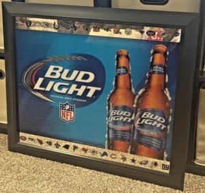Budweiser / Bud Light NFL Football Collectors Mirror 29.5×24.5 - Picture 1 of 1