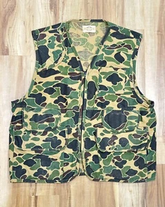Vintage SafTbak Mens Hunting Vest Brown Duck Camo USA Made Large - Picture 1 of 15
