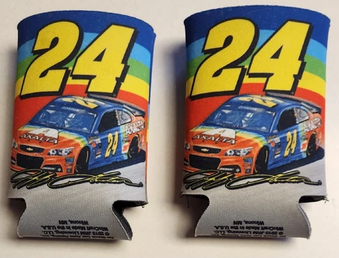 Lot Of 2 #24 Jeff Gordon 2015 WinCraft Axalta 12oz Can Coolie NASCAR Koozie Cover