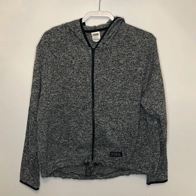 Victoria’s Secret PINK Sweatshirt Jacket Fleece Sherpa Zip Up Gray Women’s Large - Image 1 of 4