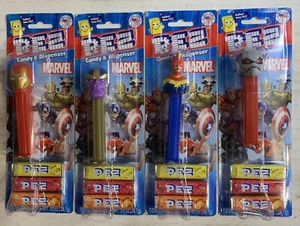 MARVEL Pez Carded Iron Man Thanos Captain Marvel Avengers Antman (lot of 4) - Picture 1 of 5