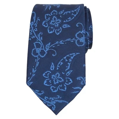 TUCCI на FIRENZE мужской шелк цветочный галстук синий темно-синий длинный 3,15 дизайнерский галстук Италия - Изображение 1 из 4