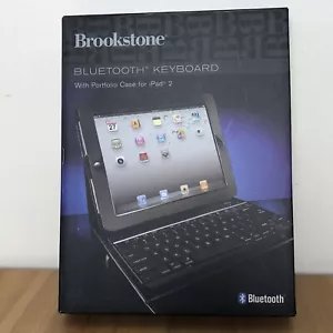 Brookstone Bluetooth Keyboard w/Portfolio Case for Apple iPad 2 Black - Picture 1 of 10