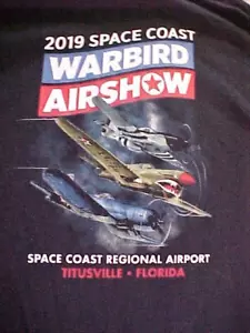 Space Coast Warbird 2019 Airshow Valiant Air Command Mens Shirt Size L Black - Picture 1 of 4