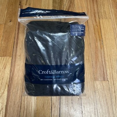 Pantalones térmicos negros Croft & Barrow para hombre nuevos con etiquetas talla XXL   Foto 1 de 4