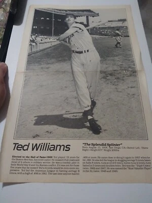 Póster fotográfico vintage de papel TED WILLIAMS desplegable ("La espléndida astilla") Foto 1 de 4