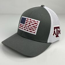 Columbia PFG Texas A & M Fishing Flexfit Hat Cap Mesh Trucker style Hat Size S/M