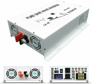 2500 Watt Power Inverter 12V to 120V Pure Sine Wave Generator Solar Home System - Picture 1 of 11
