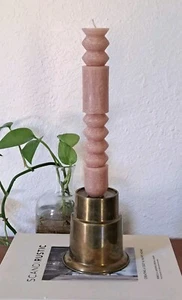 Vintage Handmade Brass Deco Style Candleholder Cup Vase Unique Decor Curated Vtg - Picture 1 of 6