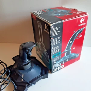 Joystick Attack3 Logitech Pc Jeux Video Vintage Droitier Gauchier - Photo 1/12