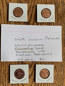 2009 ABRAHAM LINCOLN PENNY LOT - ALL 4 COINS ISSUED - UNCIRCULATED